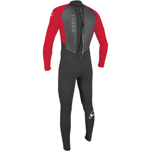 2018 O'Neill Youth Reactor II 3/2mm Back Zip Wetsuit BLACK / RED 5044